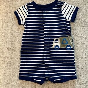 Carter's Navy and White Striped Baby Romper